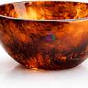 Elegant Handcrafted Resin Bowl Glossy Amber Finish Decorative & Functional Use | Resin Decorative Bowl Centerpiece Table Decorations, Fruit Basket for Coffee Table, Kitchen Decor (Tortoise)