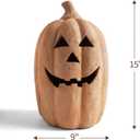 Fall Decor - Handmade Terracotta Pumpkin Jack O' Lantern Outdoor Indoor | 15"H Rustic Autumn Festival Decoration, Halloween Decorations, Farmhouse Home Table Decor, For Porch Front Door Mantel