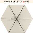 MASTERCANOPY Patio Umbrella 7.5 ft Replacement Canopy for 6 Ribs-Creamy White Canopy Only