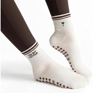 PILA-BARRE Womens Crew Grip Socks Non Slip for Pilates & Barre, 5-11