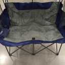 Teenyyou Double Camping Chair with Canopy Shade 660lbs Heavy Duty Beach Chair, Portable Folding 2 Person Camping Loveseat with Cup Holder and Storage Bag for Lawn Beach Outdoor Sport(Blue and Grey)