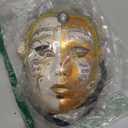 Masquerade Venetian Jester Mask Music Carnival Wall Decorative Art Collection Mask (Gold, M)