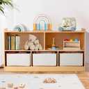 Labebe Natural Wood Montessori Shelf with Storage Boxes