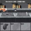 Large Stone Dish Drying Mats for Kitchen Counter, 24"(L)16"(W) Marble, Drying Collapsible Dish Drying Mat, Eco-Friendly Absorbent Diatomaceous Earth Mats for Dishes Bottles Cups - Dark Grey