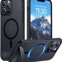 Temdan Magnetic Compatible with iPhone 13 Pro Case, [Built-in Invisible Kickstand][Compatible with MagSafe] [Military Grade Shockproof] Slim Translucent Matte Phone Case for iPhone 13 Pro 6.1" (Black)
