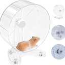 Hamster Wheel, 8.7" Super-Silent Exercise Wheels, Dual-Bearings Quiet Spinner Running Wheels, 3 Installation Methods, Fits Any Hamster Cage, Hamsters Toy for Dwarf Hamsters, Gerbils, and Small Pets. (Large, Transparent)