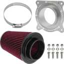 Motoparty Engine Air Filter kit for 2006-2021 Yamaha YFM700 Raptor, 2013-2021 YFM700R & YFM700R SE, W/Intake & Holder Adapter (Silver)