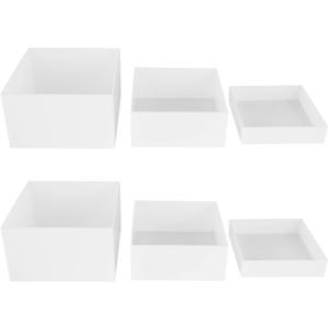 6PCS Clear Display Nesting Riser Stands, Display Stands with Hollow Bottoms with Load-bearing Capacity of 11.02 lbs (White)