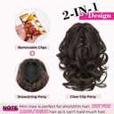 REECHO Ponytail Extension, 9" Short Curly Wavy Claw Clip Pony tails Hair Extensions HP001 Hairpieces for Women - Ginger Brown