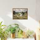 Vintage Landscape Wall Art, Rustic River Wall Decor Painting Retro Cottagecore Poster Canvas Prints Picture for Living Room Bedroom Farmhouse 16x24 inch Wood Framed