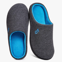 VeraCosy Men's Two-Tone Memory Foam House Slippers Indoor Outdoor Durable Rubber Sole 9-10
