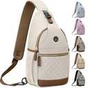 Vankor Crossbody Purses Bags for Women Men Travel, Chest Sling Bag Women Casual Cross Body Bag for Woman Sling Backpack Beige (Medium)