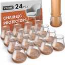 24 Pcs Chair Leg Floor Protectors for Hardwood Floors Silicone Covers to Protect Wood Tile Floors Scratches Felt Pads Furniture Leg Caps No Noise (Fit:0.5"-0.78")