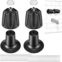 Enhon Shower Knobs 2 Piece Replacement, Compatible with Pfister Verve Tub Shower Handle Replacement, 2 Faucet Handle Trim Kit for 5-1/2 inch High, 12 Tooth Broach Stem Cartridge(Matte Black)