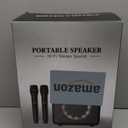 Karaoke Machine for Adults, Portable Bluetooth Speaker with 2 Wireless Microphones and Lights Show, Karaoke Speaker with Bass & Treble, Supports for TWS,USB,FM,REC,AUX in,TF Card for Party/Meeting (Black)