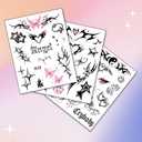 Cute Y2K Temporary Tattoos | Realistic Waterproof Fake Tats | Festival, Bachelorette, Halloween, Birthday Favors, Accessories