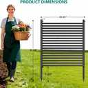 3 Pack Privacy Fence Panels for Outside, 48" h x 106" w No-Dig Metal Garden Fencing, Rustproof Decorative Panels for AC Cover, Pool & Trash Can Enclosures, Yard & Flower Bed Border, Easy Install