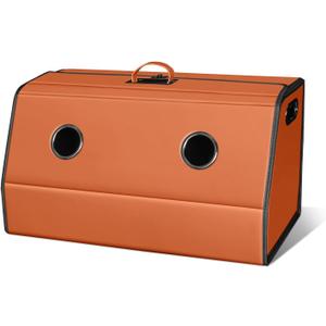 HOLDCY Car Trunk Organizer - Waterproof & Easy to Clean – Expand Your Storage Space - Adjustable Compartments and Foldable Trunk Organizer Fits Cars, SUVs, Trucks (Orange, 25.98'' x 13.77'' x 13.77'')