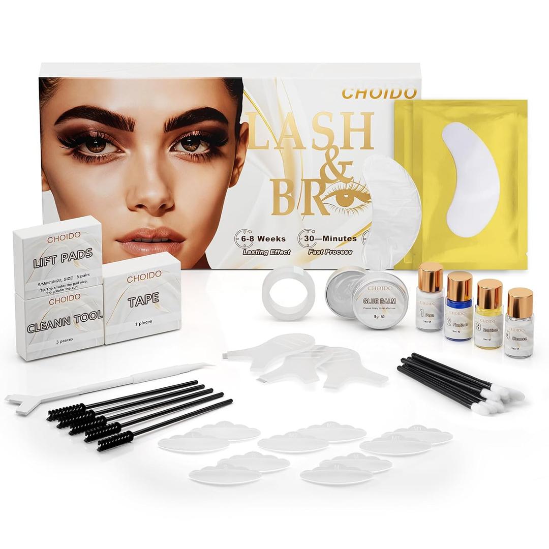 Lash Lift Kit & Eyebrow Lamination Kit - 2 in 1 Professional Lash Lift and Tint Kit, Eyelash Curling Lash Extension and Eyebrow Lift Kit, Lash Lift Easy to Use at Home Diy & Salon, Lasts for 6-8 Weeks