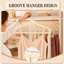 Velvet Felt Hangers 50 Pack, Non Slip, Slim, Space Saving, Ivory