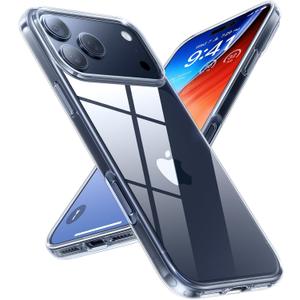 TORRAS Crystal Clear for iPhone 17 Pro Max Case, [Anti-Yellowing][Military-Grade Protection], Slim Transparent Anti-Scratch Back, Soft Bumper, Non-Slip Protective Phone Cover, Clear 6.9"