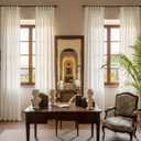 NICETOWN Semi Sheer Linen Curtains for Living Room, Grommet Light Filtering Airy & Elegant Window Treatments Privacy Drapes Natural Linen Blend for Bedroom, W52 x L95, 2 Panels