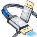 2 x 5ft 8K 4K DP Cable, VESA Certified, 32.4Gbps, High Refresh Rate for Gaming Monitor, HBR3, HDR