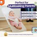 ComfyBumpy Ergonomic Baby Bouncer Seat - Safe, Portable Bouncing Chair with Adjustable Height Positions - Infant Bouncy Seat Perfect for Newborn Babies (Oatmeal)