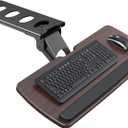 HUANUO Keyboard Tray Under Desk360 Adjustable Ergonomic Sliding Keyboard & Mouse Tray, 25" W x 9.8" D, Brown (Dark Brown)