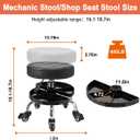 JOSTZHXIN Garage Mechanic Stool Chair Rolling Shop Chair, Height Adjustable Garage Shop Seat, Low Stools with Storage Tray, Rolling Stool for Salon SPA Tattoo (Style 1), 13 inches x 13.19 inches x 16.1 inches