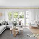 Heavy Duty Non- Adjustable 36 In/3Ft Curtain Rods for Windows, Brushed Gold