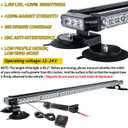 ASPL 49.2'' Warning Strobe Lights 102 High-Intensity LED Light Amber/White