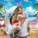 Christmas in July Backdrop 8x6FT Summer Hawaiian Tropical Beach Flamingo Photography Background Family Holiday Party Supplies Photo Props