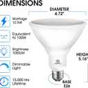 Energetic LED PAR38 Outdoor Flood Light Bulb Home Residential Patio Driveway Light, PAR38 LED Bulb, 2700K Soft White Dimmable, 100W Equivalent 12.5W, Wet-Rated, 1050 Lumen, E26 Base, ETL, 12 Pack