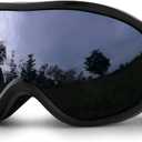 SPOSUNE Ski Goggles Over Glasses with Dual lens, Anti-fog Anti-UV Snow Goggle for Men Women Youth Skiing Snowmobile (Black Frame + Gray Lens Vlt 5%)