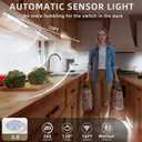 4 Pack Under Cabinet Lighting, Rechargeable Motion Sensor Light Indoor, Wireless Dimmable Magnetic Closet Lights, 32 LED Under Counter Lights for Kitchen, Wardrobe, Stairs, White Light (8inch)