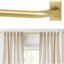 ZYRW Gold Curtain Rods, Room Darkening Curtain Rod for Windows 48 to 90 Inches(4-7.5Ft), Wrap Around Curtain Rods, Heavy Duty Blackout Drapery Rods, Modern Decorative Window Treatment Rod, Gold