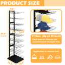 Hat Display 9 Tier, Hat Rack Stand Up to 70 Caps, Metal Hat Stands for Multiple Hats, Commercial Retail Hats Display, Black