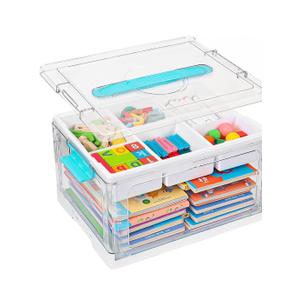 24QT Large Plastic Craft Organizers and Storage, Clear Art Supply Organizer with Removable Tray and Dividers, Crafting Box Container with Handle for Kids Toy, Sewing, Book, Crayon, Medicine
Amazon's Choice