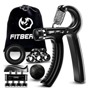 FitBeast Grip Strengthener Forearm Strengthener Hand Grips Strengthener Kit - 4 Pack Adjustable Resistance, Black