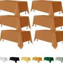 Fitable 6 Pack Bronze Rectangle Table Clothes - 70 x 108 Inch - Wrinkle and Stain Resistant Fabric Fall Tablecloths, Washable Polyester Table Covers for Wedding Thanksgiving Party Banquet Events