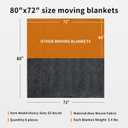 6 Padded Moving & Packing Blankets Heavy Duty - 80" x 72" Moving Blankets - Shipping Furniture Pads for Moving and Storage