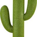 Cat Scratching Post with Solid Wood Base,39.37" Hx17.71 Lx17.71 W Tall Scratching Posts for Indoor Cats Adults,Cactus Thick Columns,Durable Lambswool and Jute,Large Scratcher Post (Large)
