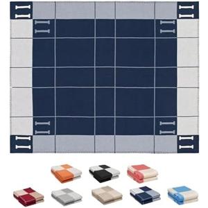 Fcteap h Blanket Soft Throw Blanket Faux Fleece Cashmere Plaid Warm Shawl Thick Knitted Plush Cozy Comfy for Women Throw Blanket for Sofa Couch Bed Queen King Size 55x66 in (Navy Blue)