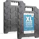 Cool Coolers by Fit & Fresh XL Slim Cooler Ice Blocks, Reusable & Long Lasting XL Ice Packs for Coolers, Slim XL Ice Packs for Coolers & Cooler Bags, Space Saving, Quick Freeze, 10"x 13", Black, 2PK