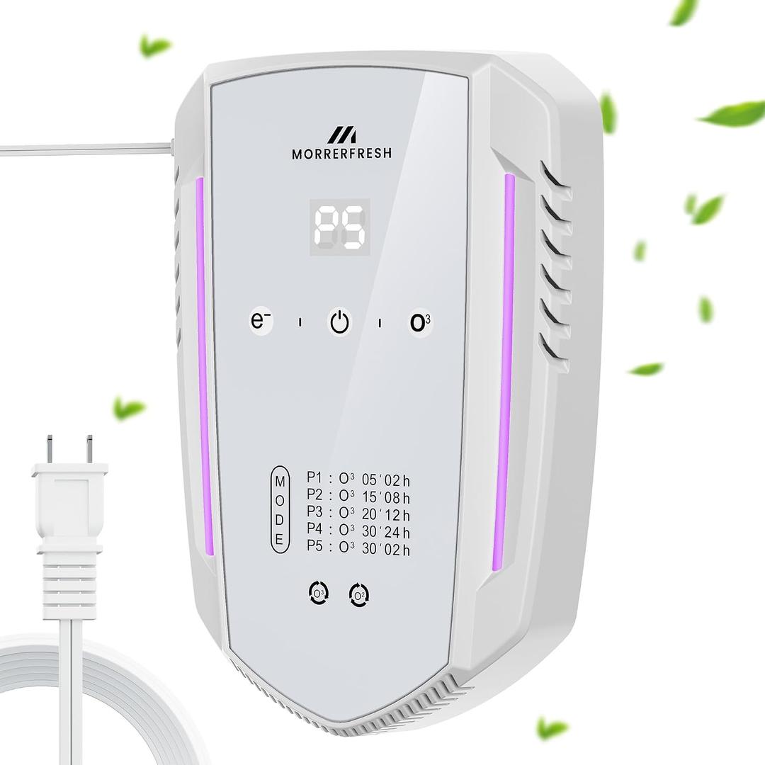 Cat Litter Deodorizer & Ozone Odor Eliminator, Pet Odor Eliminator Air Purifier for Home, Plug-in Litter Box Deodorizer for Strong Cat Urine & Poop Smell, 5 Modes for Cat Room, Kitchen, Toilet