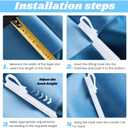 80pcs Plastic White Curtain Hooks,Adjustable Pinch Pleat Curtain Hooks Drapery Hooks for Pleated Drapes(7cm/2.76inch)
