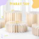 ULLIKI Cardboard Buffet Risers and Stands, Food Risers for Buffet Table, Food Display Stands for Party Catering Dessert Collectibles, White Cylinder Risers with Acrylic Disc (White, 6 Pack)