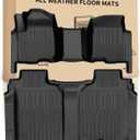 Floor Mats for 2020-2026 Chevy Silverado/GMC Sierra 1500/2500HD/3500HD Crew Cab & 2019 1500 Crew Cab Without Rear Underseat Storage Box, Front Bench Seat