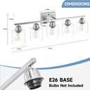 Modern Brushed Nickel 5 Light Bathroom Vanity Light, 31 inch Bathroom Lights Fixtures, Vanity Lights for Mirror Kitchen Living Room Hallway Cabinet Porch